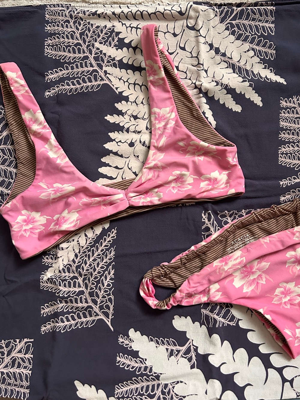 Acacia swim bikini top neon vintange